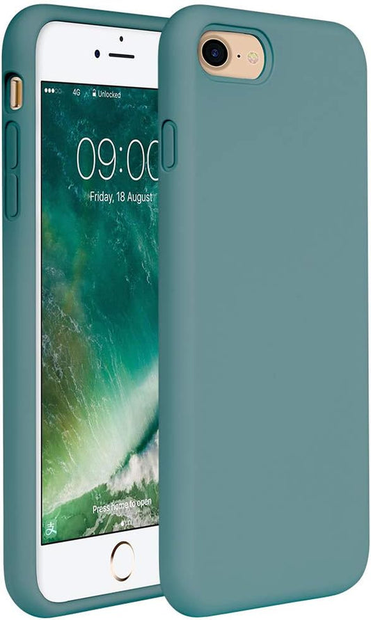 Iphone SE Case 2022/2020,Iphone 8 Case,Iphone 7 Silicone Case Gel Rubber Full Body Protection Case Drop Protection for Apple Iphone SE 2022/2020/8/7(4.7")(Midnight Green)