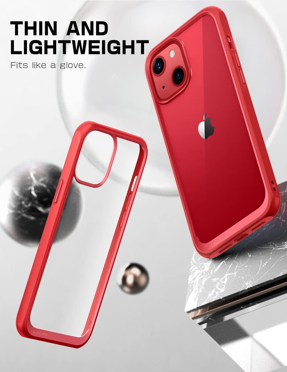 Unicorn Beetle Style Series Case for Iphone 13 (2021 Release) 6.1 Inch, Premium Hybrid Protective Clear Case (Red)