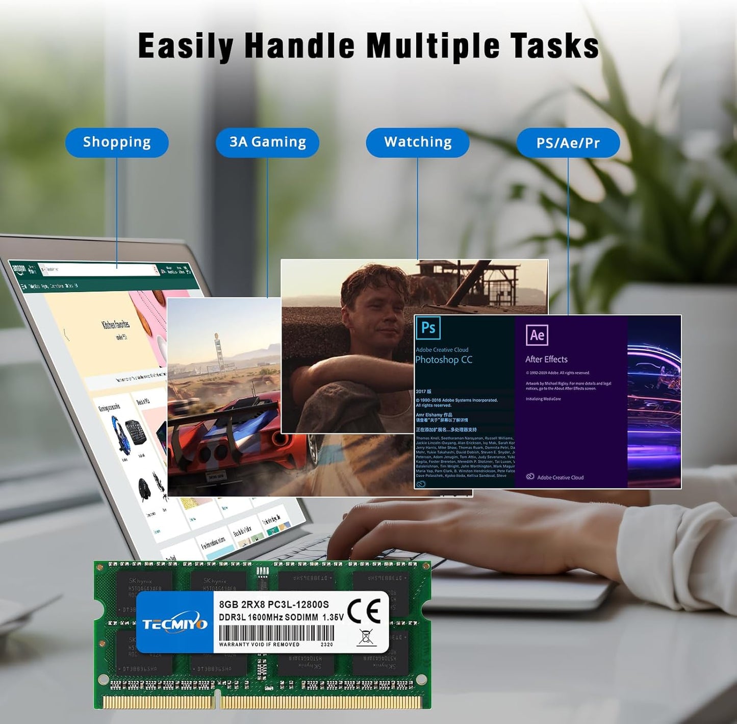 DDR3L 1600 Sodimm 16GB Kit (2X8Gb) PC3L 12800S, DDR3 RAM 16GB PC3 12800 2Rx8 1.35V/1.5V CL11 Non-Ecc 204-Pin Notebook Laptop RAM Memory Upgrade Kit