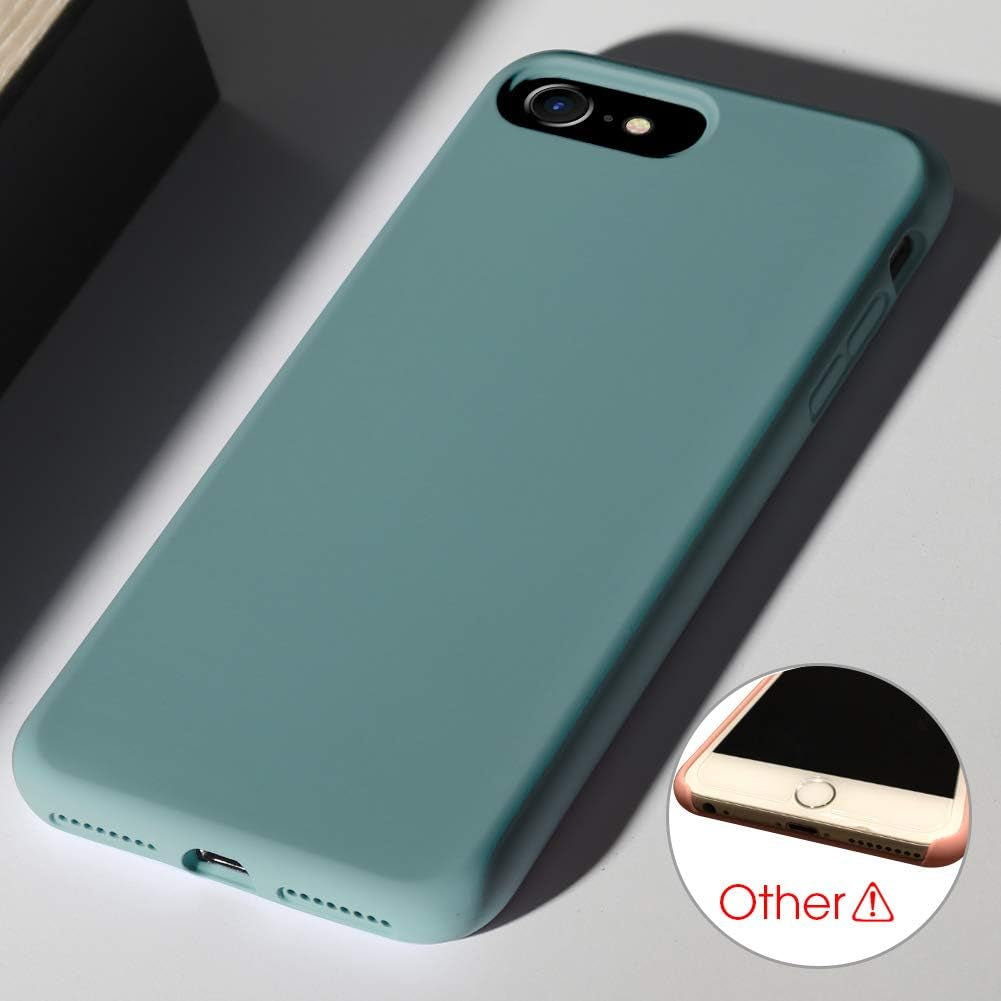 Iphone SE Case 2022/2020,Iphone 8 Case,Iphone 7 Silicone Case Gel Rubber Full Body Protection Case Drop Protection for Apple Iphone SE 2022/2020/8/7(4.7")(Midnight Green)