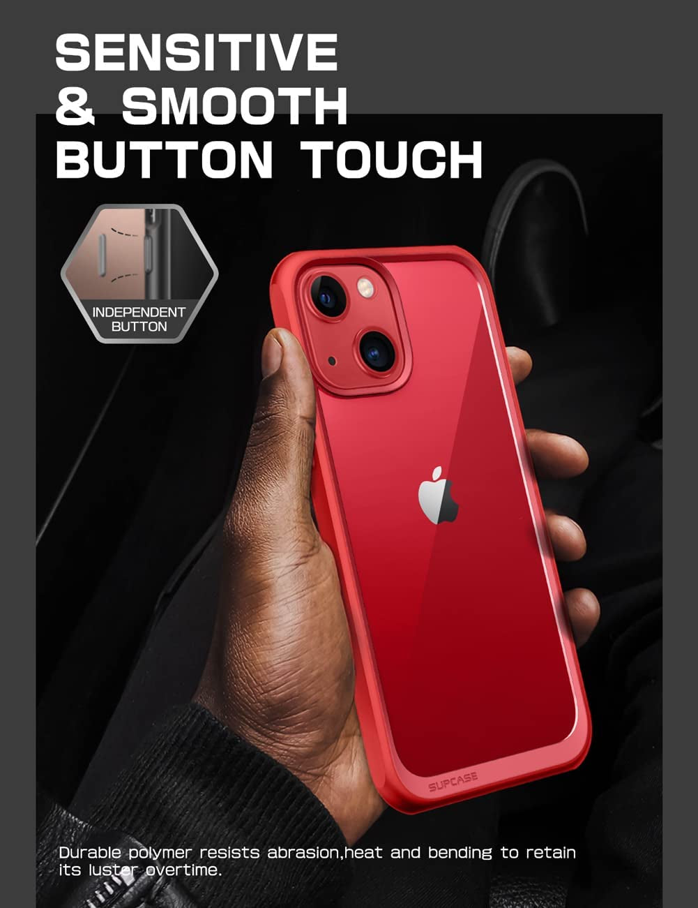 Unicorn Beetle Style Series Case for Iphone 13 (2021 Release) 6.1 Inch, Premium Hybrid Protective Clear Case (Red)