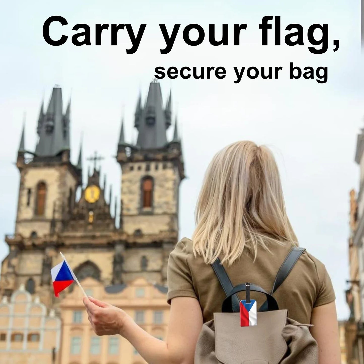 Smart Bag Security Tag -  Czech Republic Flag [Pack 2]