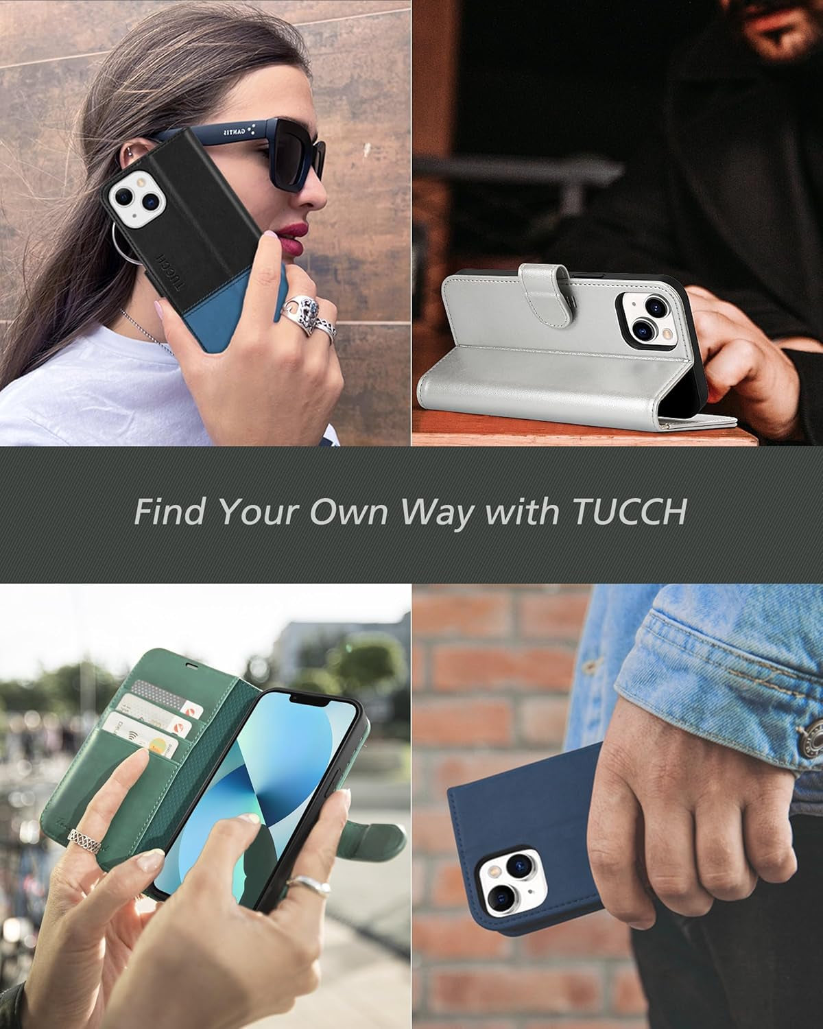 Wallet Case for Iphone 13 5G, RFID Blocking Card Slot Holder [TPU Interior Protective Case], Magnetic Folio PU Leather Stand Flip Cover Compatible with Iphone 13 6.1" 2021, Lake Blue