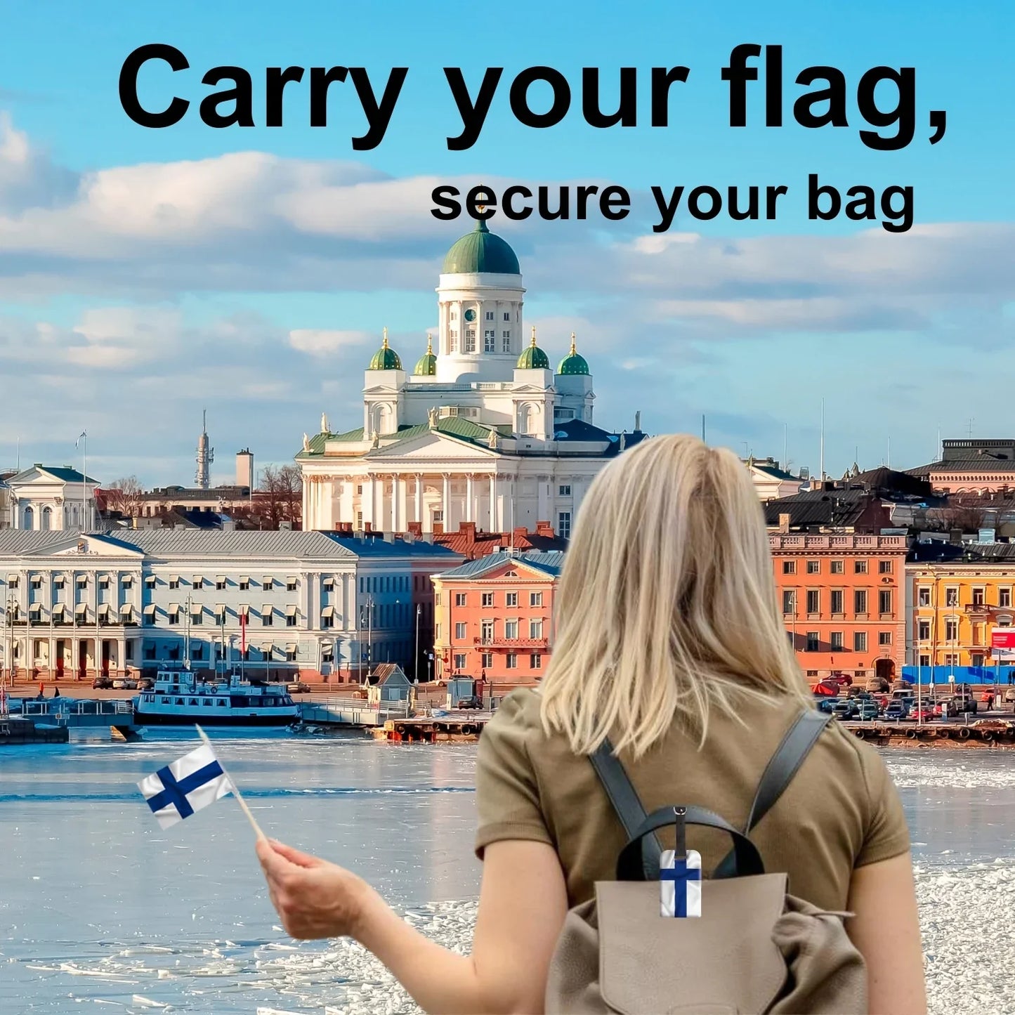 Smart Bag Security Tag -  Finland  Flag [Pack 2]