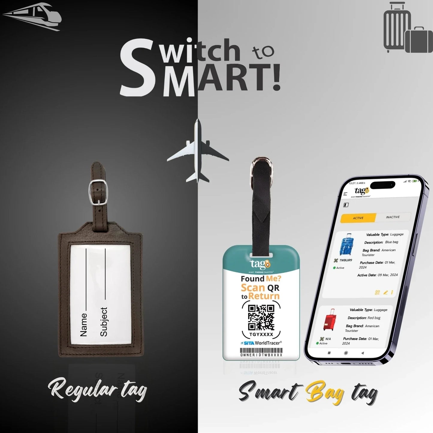 Smart Bag Security Tag - Florence [Pack 2]