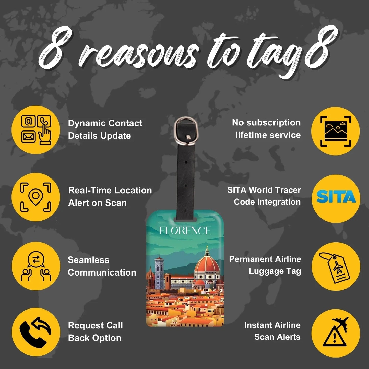 Smart Bag Security Tag - Florence [Pack 2]