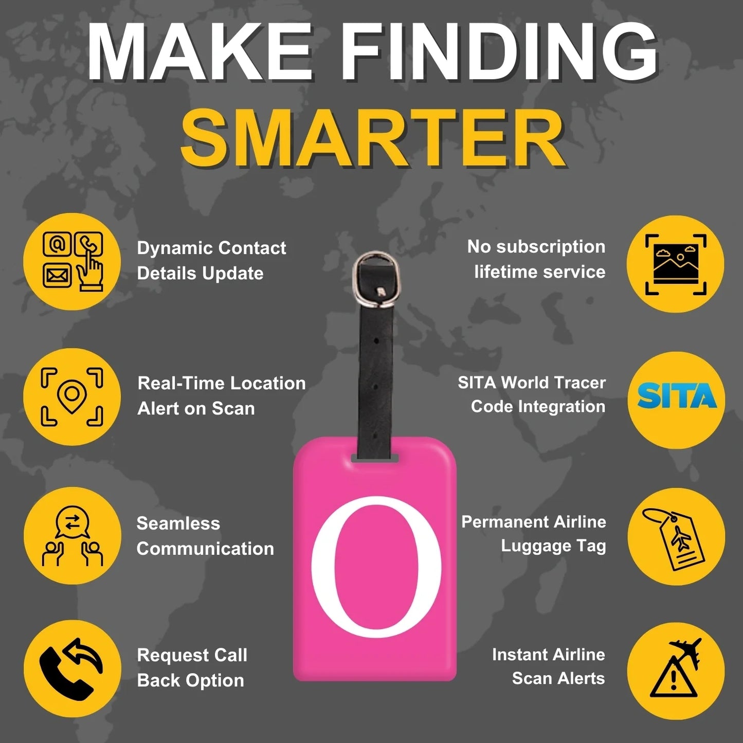 Initials Bag tag O [pack 2]