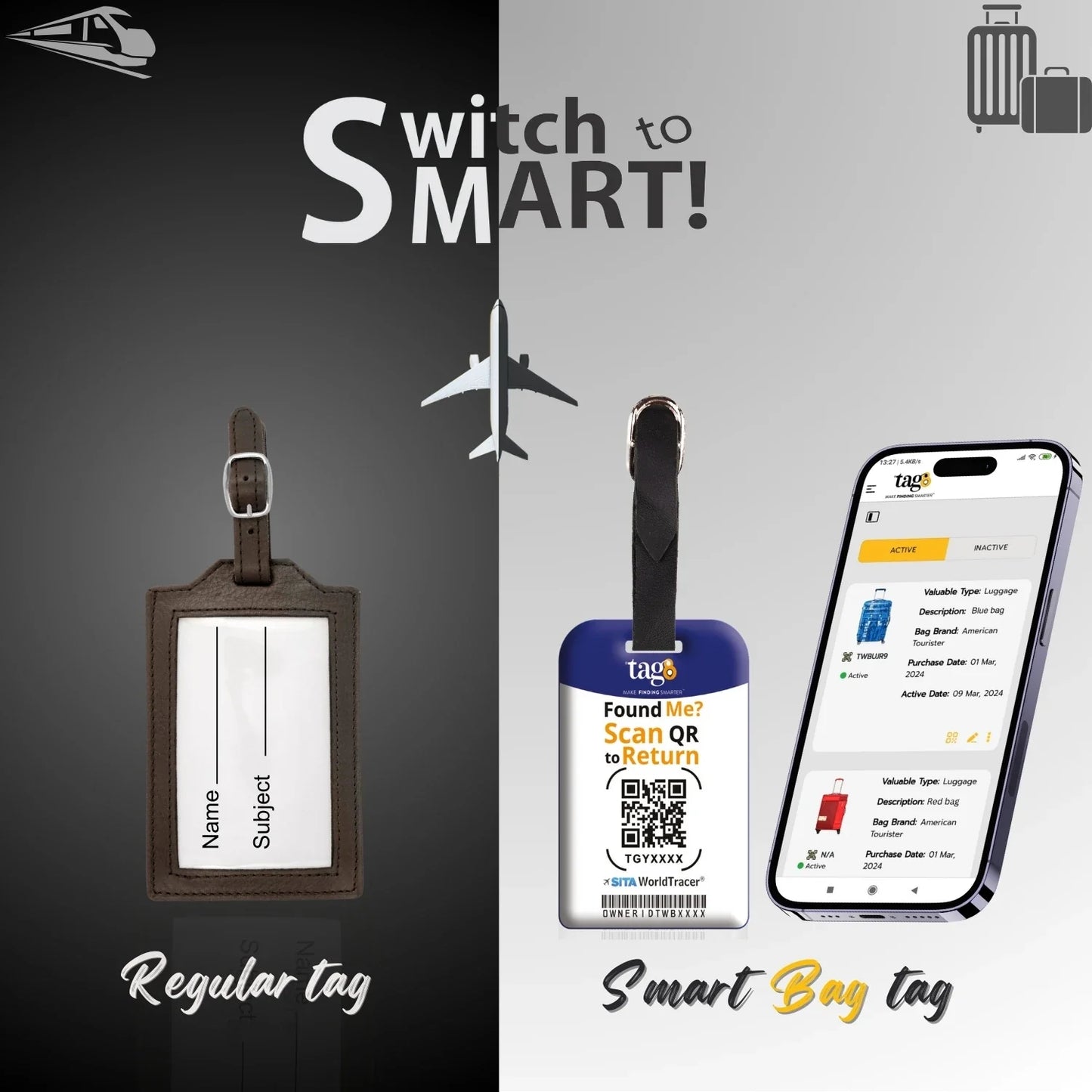 Smart Bag Security Tag - Netherland Flag [Pack 2]