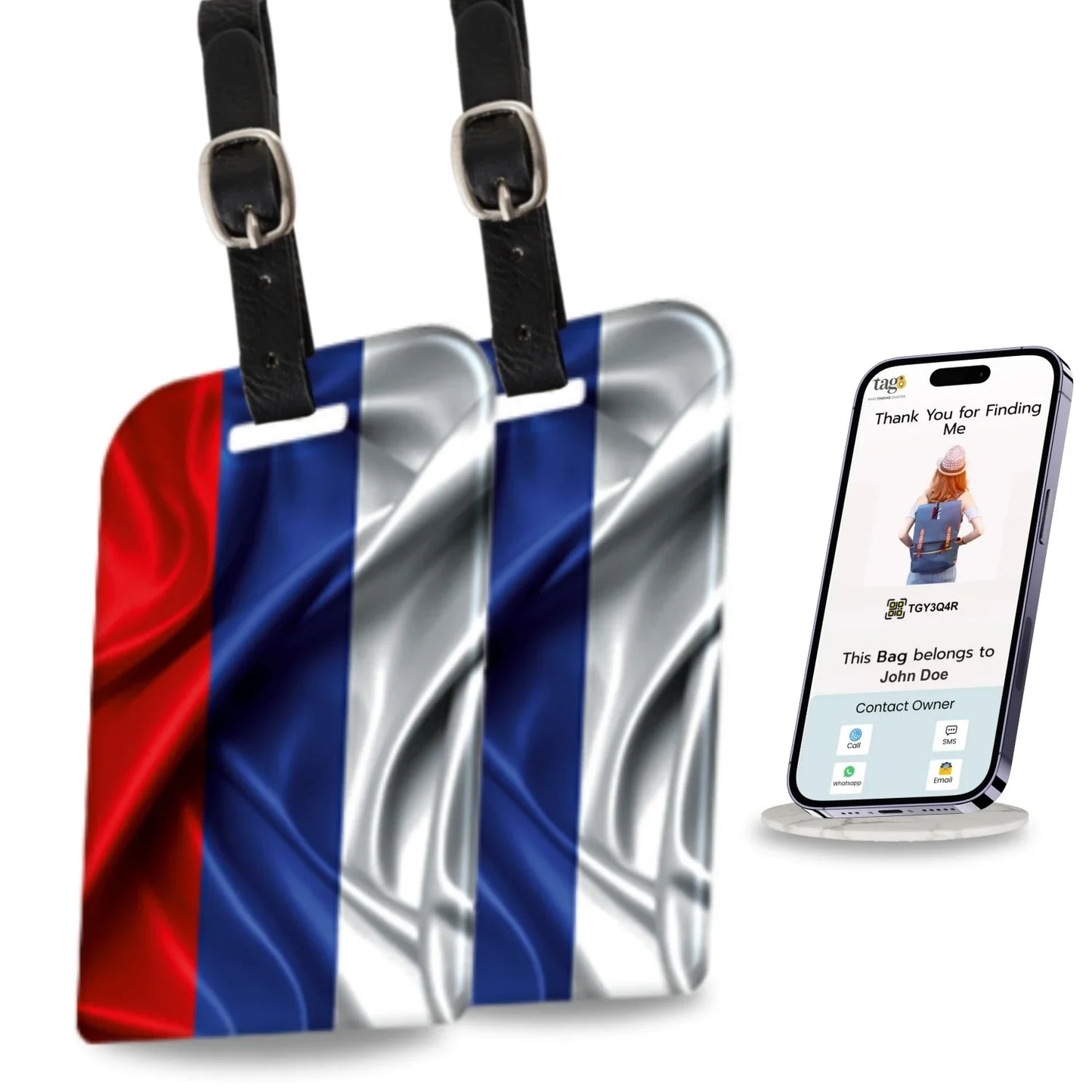 Smart Bag Security Tag - Russia Flag [Pack 2]