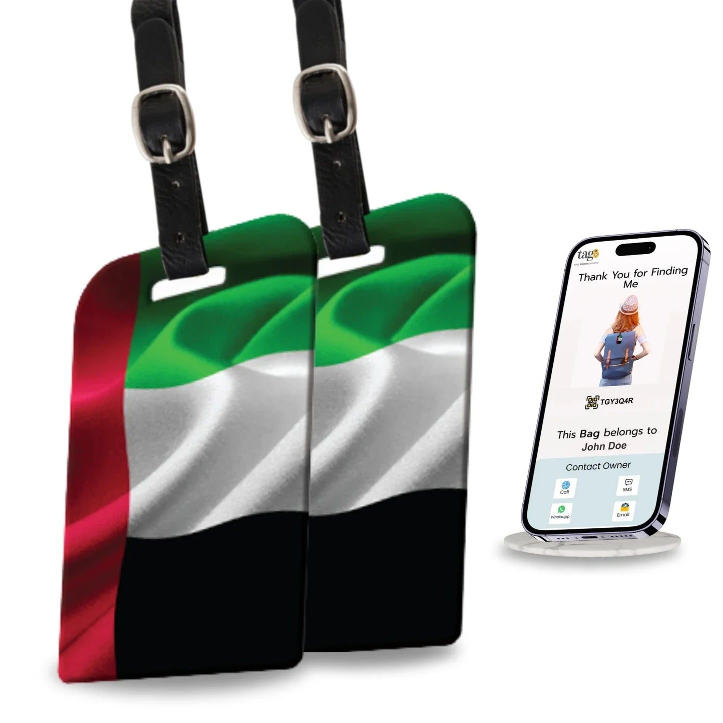 Smart Bag Security Tag - UAE Flag [Pack 2]